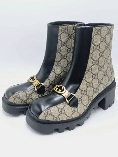 Interlocking G Supreme Canvas Middle Boots Beige - GUCCI - BALAAN 2