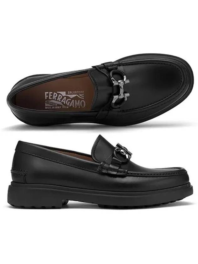 Gancini Ornament Moccasin Loafers Black - SALVATORE FERRAGAMO - BALAAN 2