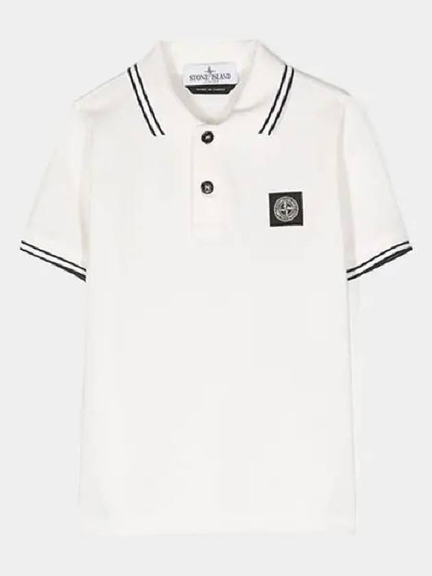 Polo White Kids Short Sleeve 761621348 V0001 - STONE ISLAND - BALAAN 1