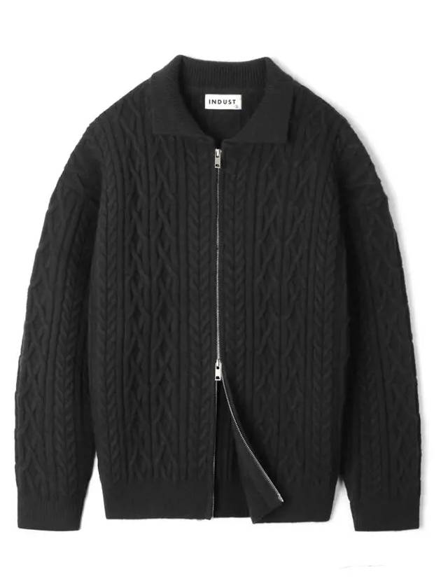 Fisherman collar zip up knit black - INDUST - BALAAN 7