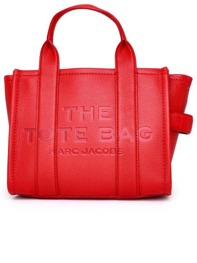 Logo Medium Leather Tote Bag Red - MARC JACOBS - BALAAN 1