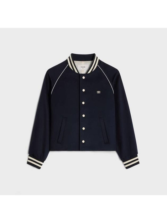 Triomphe Teddy Wool Jacket Navy - CELINE - BALAAN 1