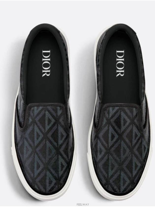 B101 CD Diamond Canvas Smooth Calfskin Sneakers Black - DIOR - BALAAN 4