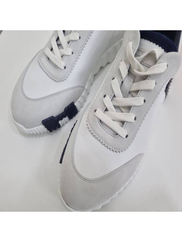 Bouncing Sneakers Calfskin Suede Goatskin Blanc - HERMES - BALAAN 5