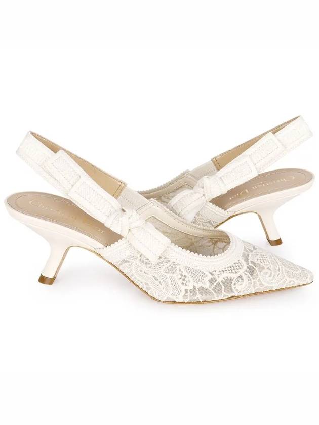 Women's Lace Slingback Heels White - DIOR - BALAAN 3