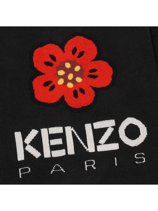 Boke Flower Logo Wool Knit Top Black - KENZO - BALAAN 6