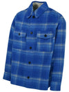 Gervon Check Wool Shirt Jacket Blue - ISABEL MARANT - BALAAN 5