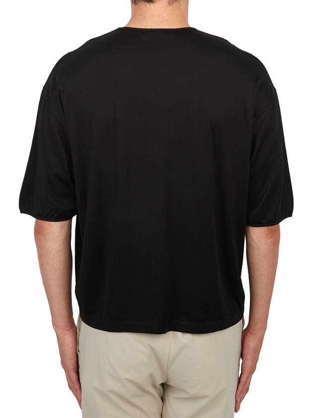 Mercerised Jersey Short Sleeve T-Shirt Black - LEMAIRE - BALAAN 4