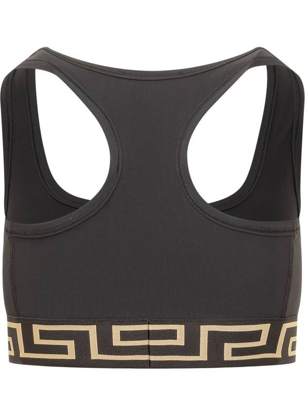 Women's Greca Border Gym Bra Black - VERSACE - BALAAN 3