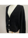 butterfly button alpaca wool cardigan black - GANNI - BALAAN 4