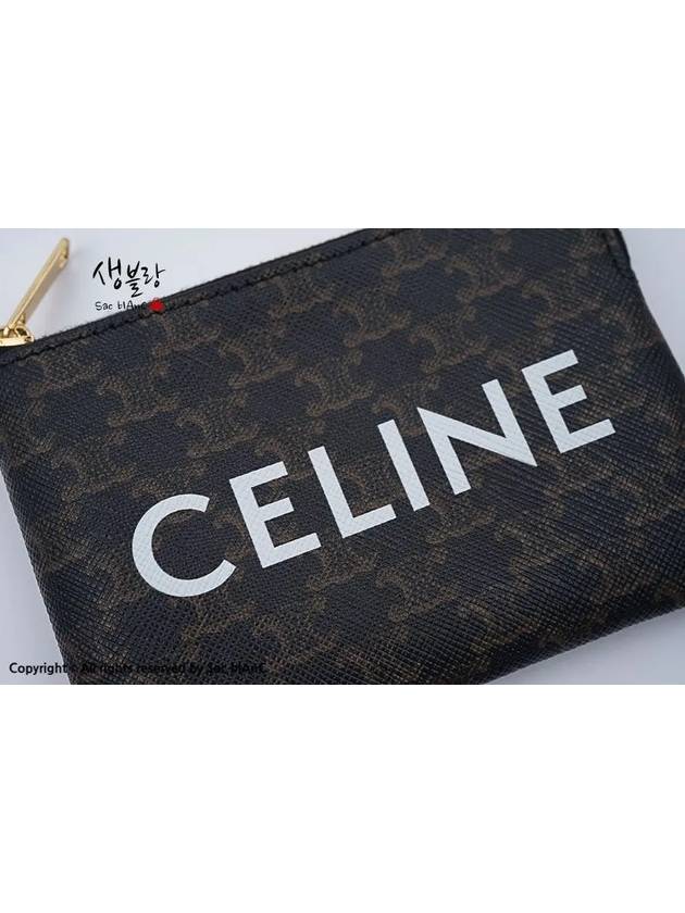 Triomphe Canvas Coin Card Wallet Black - CELINE - BALAAN 4