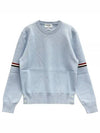 Cotton Milano Stitch Stripe Armband Crewneck Knit Top Light Blue - THOM BROWNE - BALAAN 2