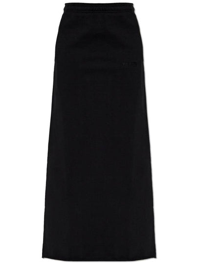 Embroidered Logo Cotton H-Line Skirt Black - VETEMENTS - BALAAN 2