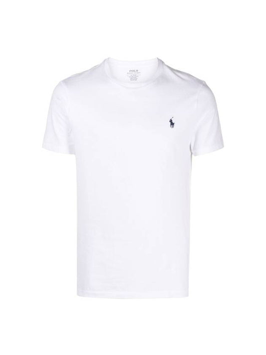 Men's Red Pony Embroidery Short Sleeve T-Shirt White - POLO RALPH LAUREN - BALAAN.