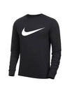 Men's Icon Swoosh Long Sleeve T-Shirt Black - NIKE - BALAAN 5