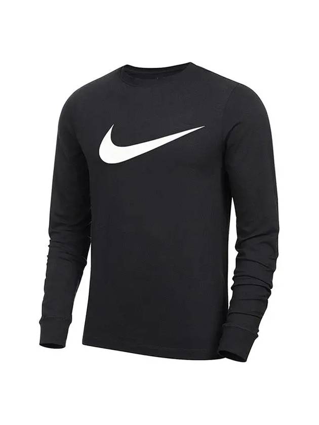 Men's Icon Swoosh Long Sleeve T-Shirt Black - NIKE - BALAAN 5