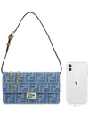 FF Logo Denim Shoulder Bag Blue - FENDI - BALAAN 10