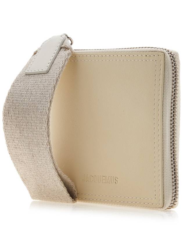 Le Carre Rond Lanyard Square Half Wallet Ivory - JACQUEMUS - BALAAN 3