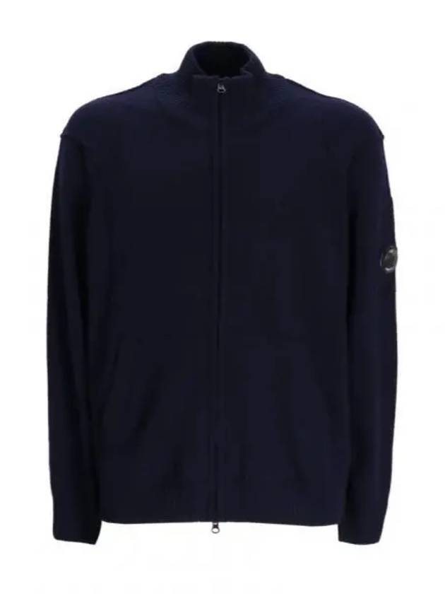 Lambswool GRS Zipped Cardigan Navy - CP COMPANY - BALAAN 2