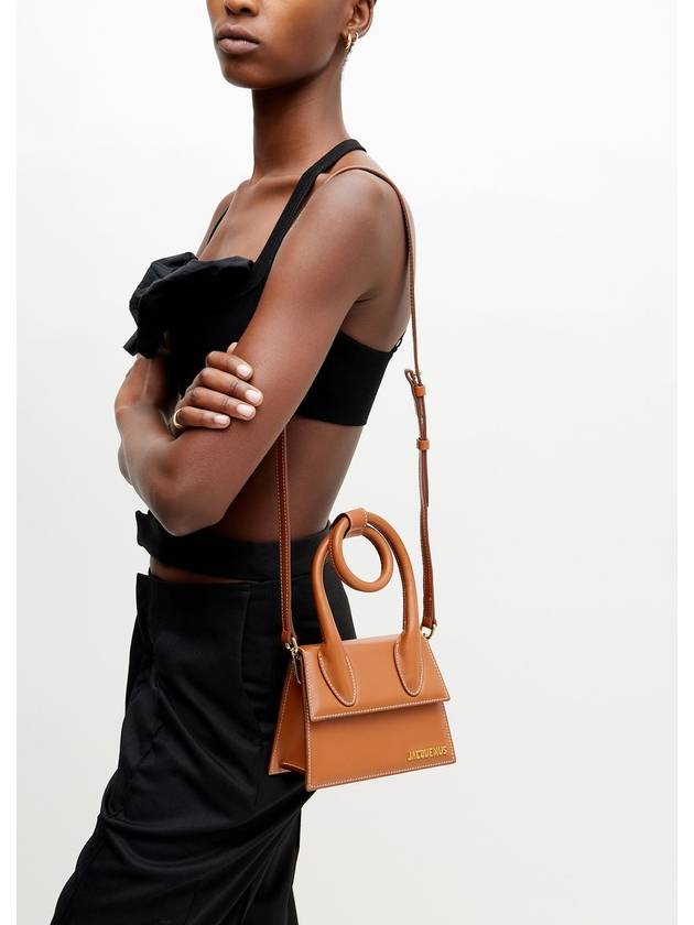 Coil Handle Le Chiquito Tote Bag Brown - JACQUEMUS - BALAAN 4