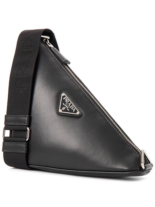 Triangle Logo Cross Bag Black - PRADA - BALAAN 3