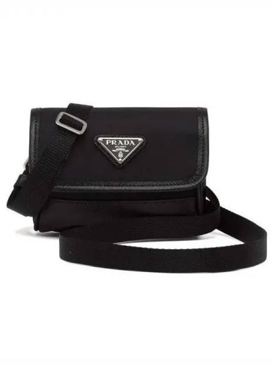 Triangle Logo Mini Re-Nylon Cross Bag Black - PRADA - BALAAN 2