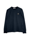 Logo Patch Cotton Long Sleeve T-Shirt Navy - STONE ISLAND - BALAAN 2