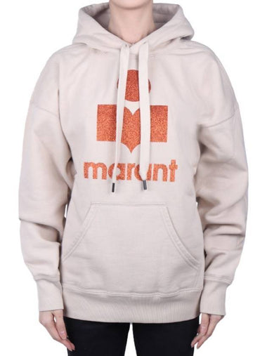 Mansel Logo Print Hoodie Beige - ISABEL MARANT - BALAAN 1