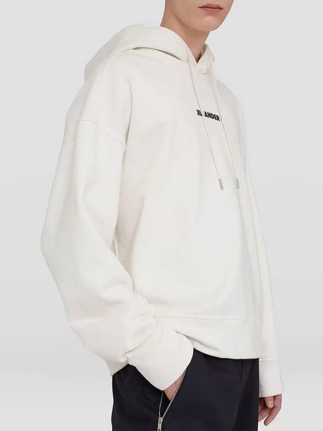 Print Logo Long Sleeve Hoodie White - JIL SANDER - BALAAN 7