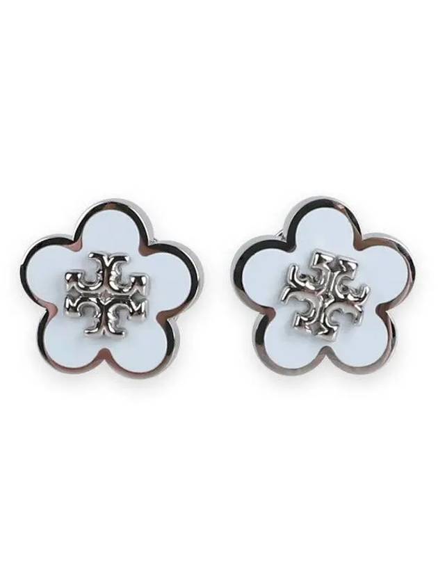 Kira Flower Stud Earrings Blue - TORY BURCH - BALAAN 3