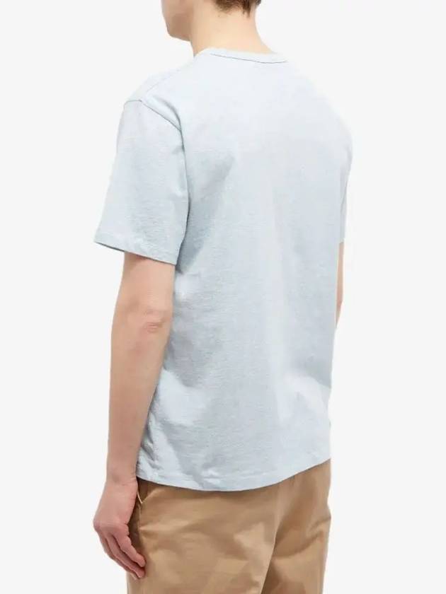 Tricolor Fox Patch Classic Pocket Short Sleeve T-Shirt Blue - MAISON KITSUNE - BALAAN 6