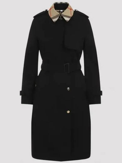 Check Panel Gabardine Trench Coat Black - BURBERRY - BALAAN 2