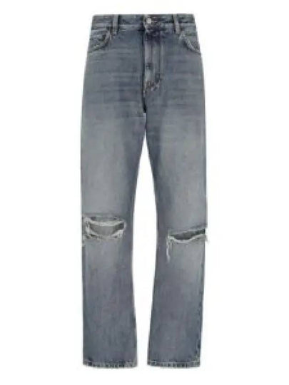 Vintage Effect Denim Straight Jeans Blue - BALENCIAGA - BALAAN 2