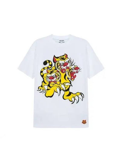 Three Tiger Short Sleeve T-Shirt White - KENZO - BALAAN 2