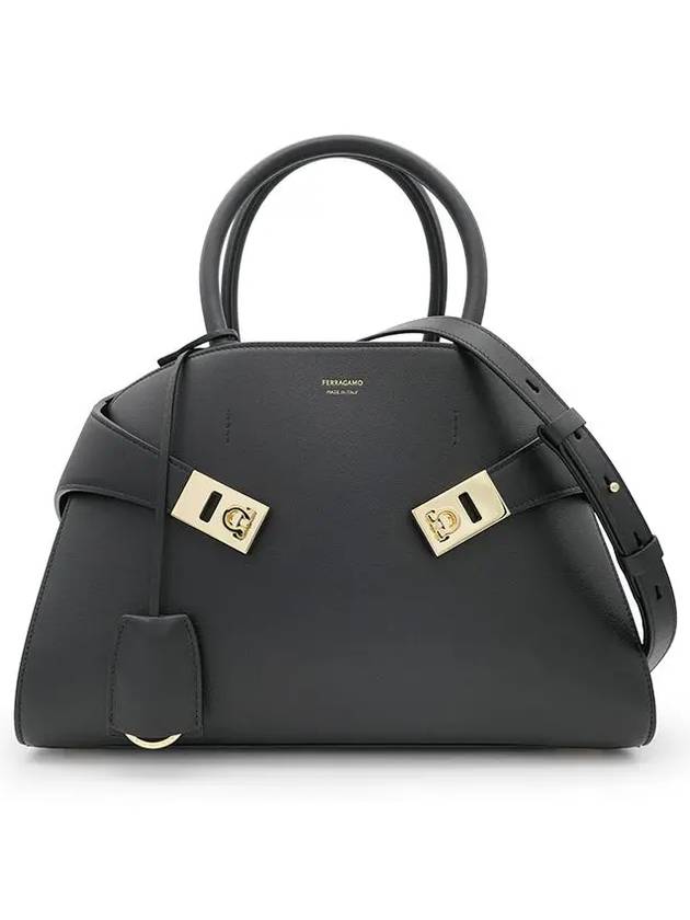 Hug Small Tote Bag Black - SALVATORE FERRAGAMO - BALAAN 3