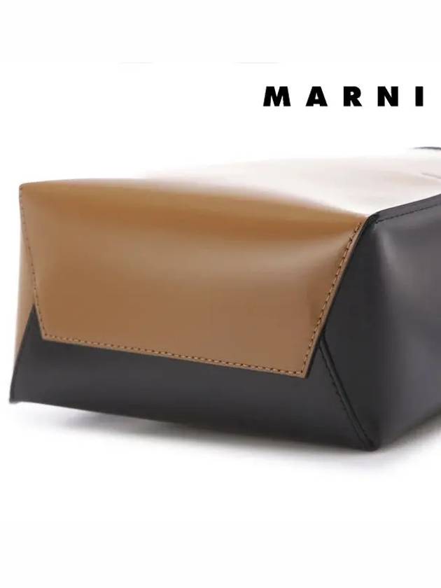 Museo Leather Logo Mini Tote Bag Brown - MARNI - BALAAN 7