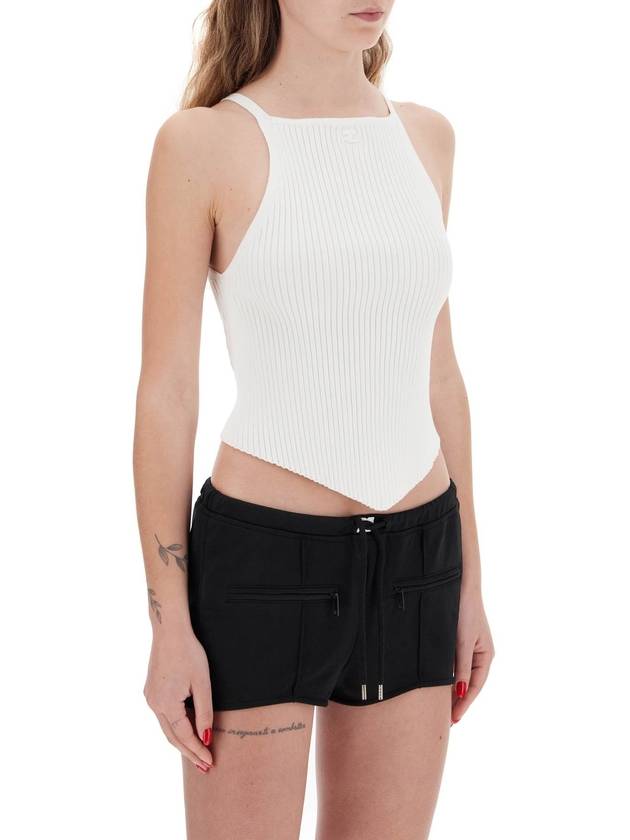 'ribbed knit tank top with pointed hem - COURREGES - BALAAN 2