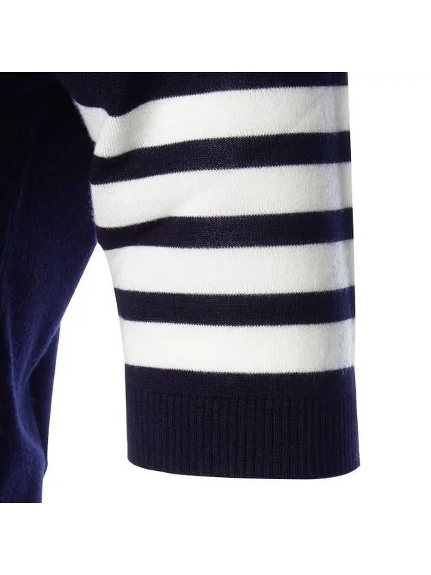 Fine Merino 4 Bar Relaxed Short Sleeve Turtleneck Navy - THOM BROWNE - BALAAN 6