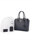 Triangle Logo Saffiano Tote Bag Navy - PRADA - BALAAN 4