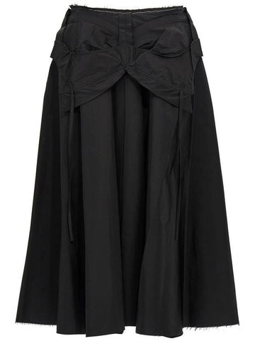 Women s Taffeta Midi A Line Skirt Black - MAISON MARGIELA - BALAAN 1