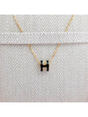 Mini Pop H Pendant Necklace Gold Noir - HERMES - BALAAN 4