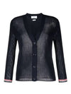 Thom Browne Pointelle RWB Striped Cardigan Navy - THOM BROWNE - BALAAN 2