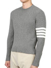 Baby Cable Cotton 4 Bar Crew Neck Knit Top Grey - THOM BROWNE - BALAAN 5