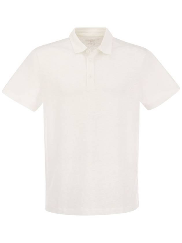 Linen polo shirt with buttons - MAJESTIC FILATURES - BALAAN 1