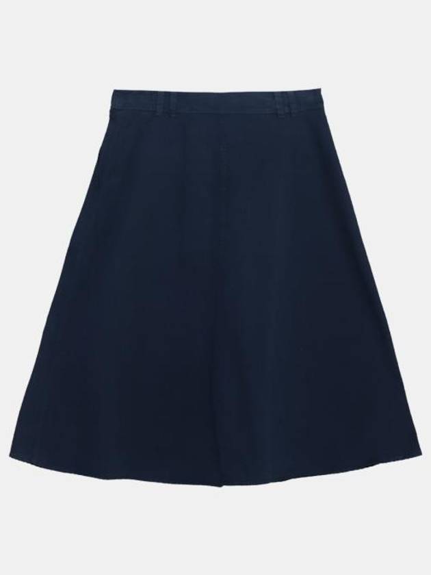 Jamie Mid Waist Cotton A-Line Skirt Dark Navy - A.P.C. - BALAAN 3