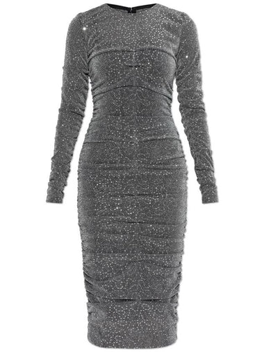 Dolce & Gabbana Sequined Dress With Draping, Women's, Silver - DOLCE&GABBANA - BALAAN 1