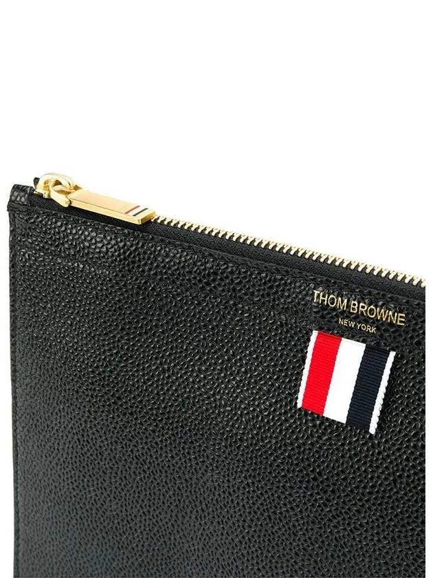 Pebble Minifolio Clutch Bag Black - THOM BROWNE - BALAAN 6