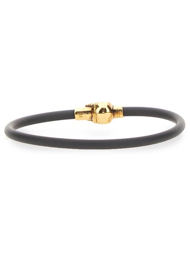 Gold Skull Head Bracelet Black - ALEXANDER MCQUEEN - BALAAN 5