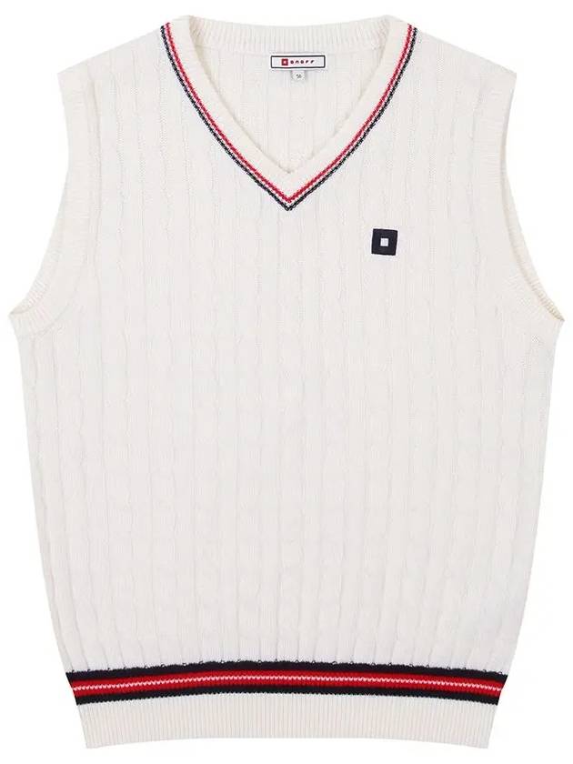 V-neck knit vest OF2002GBWHITE - ONOFF - BALAAN 3