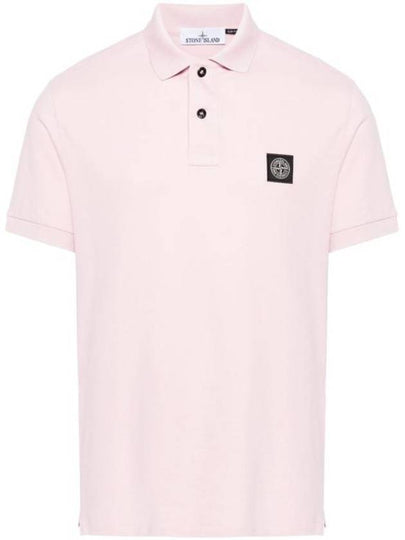 Pique Stretch Cotton Short Sleeve Polo Shirt Pink - STONE ISLAND - BALAAN 2